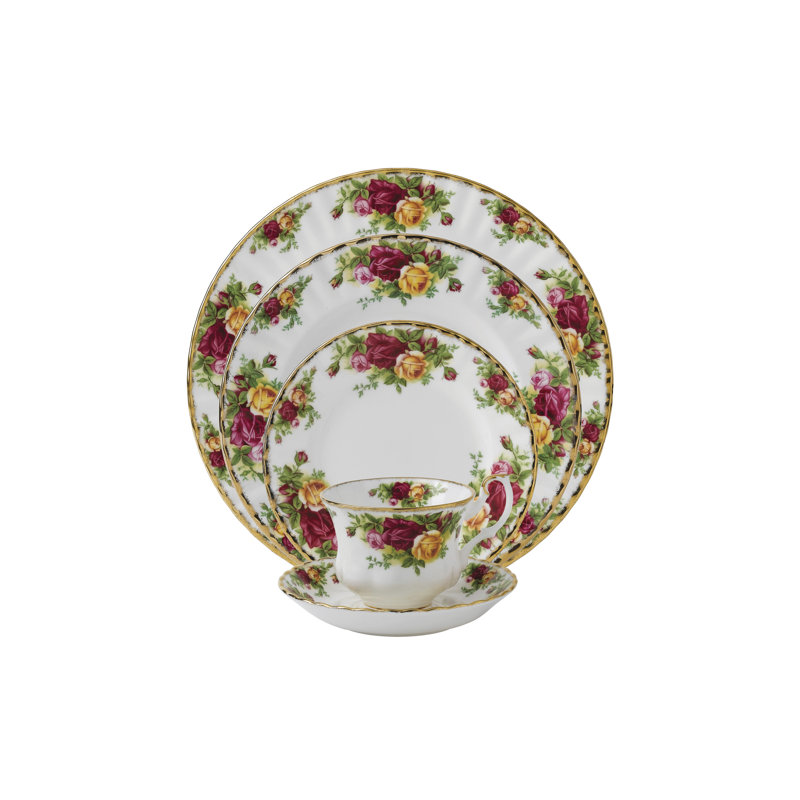 Royal Albert Old Country Roses 20 Piece Bone China Dinnerware Set